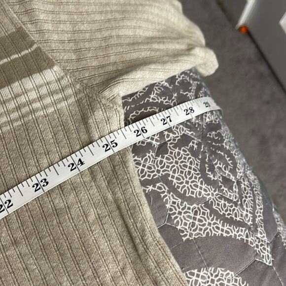 PIERRE CARDIN Tan and White Ribbed Crew Neck Cotton Short Sleeve Shirt XL - Picture 5 of 6